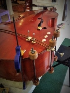 Upright bass repair