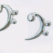 Sterling Silver Bass Clef Earrings